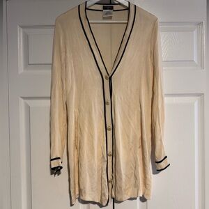 CHANEL Cream and Black Cardigan